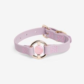 Luxury Spill-Proof Dog Collar Embedded with Healing Crystal (Color: Lilac Haze, size: small)